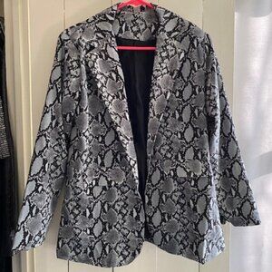Snakeskin Print Blazer